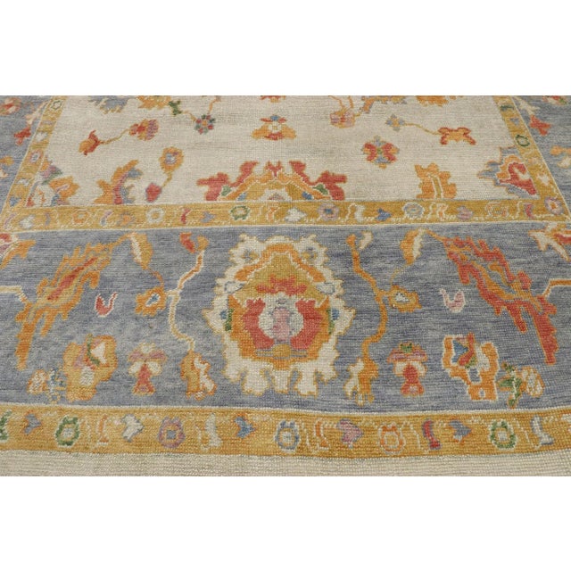 Colorful Oushak Turkish Rug - 09'03 X 12'03 For Sale - Image 4 of 10