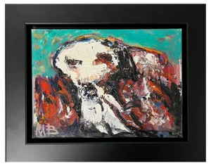Mogens Balle, Abstract Composition, Oil on Canvas, Framed