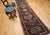 Vintage Persian Heriz Serapi Runner Rug, Hand-Knotted Wool, Geometric Medallion Pattern, Navy, 3x12 For Sale In Chicago - Image 6 of 16