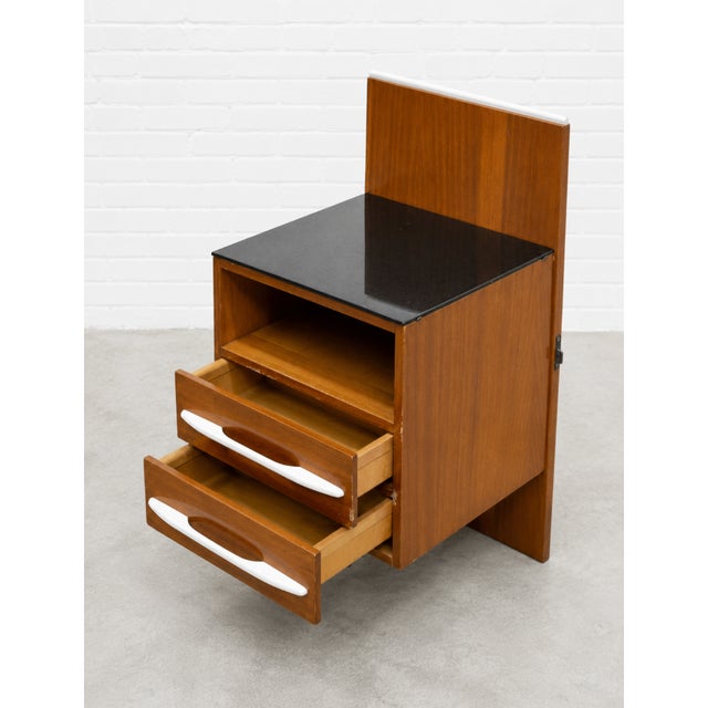 Pair of Mid Century Modern Floating Nightstands + Black Glass Tops by Mojmir Pozar for Up Zavody, C. 1950s For Sale - Image 9 of 14