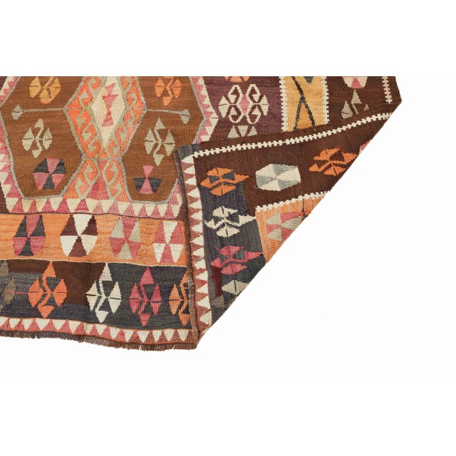 Mid 20th Century Vintage Turkish Kilim Rug For Sale - Image 5 of 7