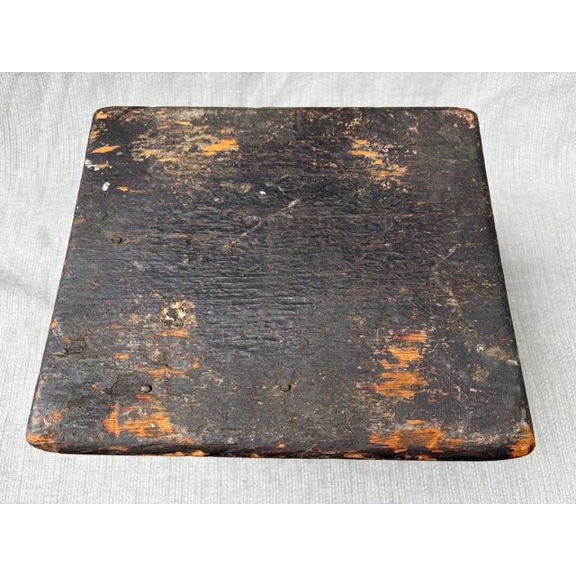 Distressed Antique Wood Stool For Sale - Image 12 of 12