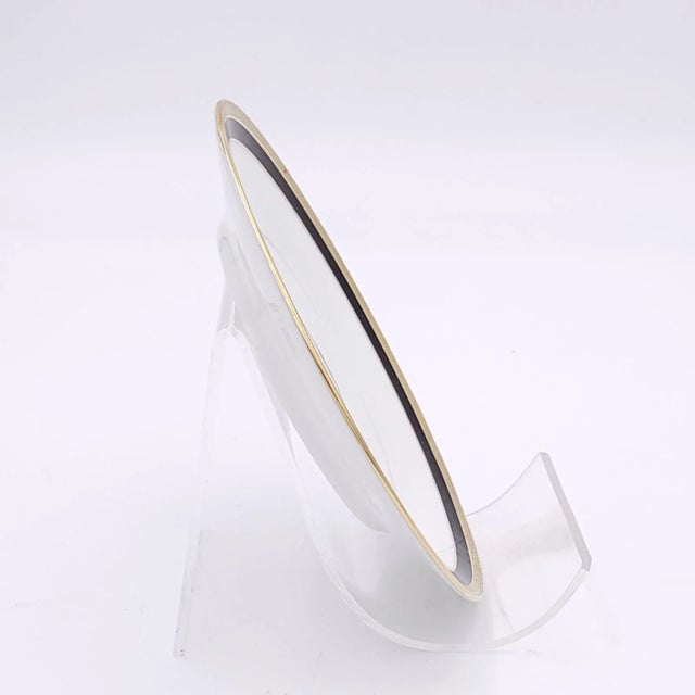 Ceramic Set of 12 Vintage Richard Ginori Vintage Black and Gilt Salad Plates For Sale - Image 7 of 9