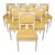 1950's Set 10 Louis XVI French Empire Style Painted Parcel Gilt Dining Chairs For Sale