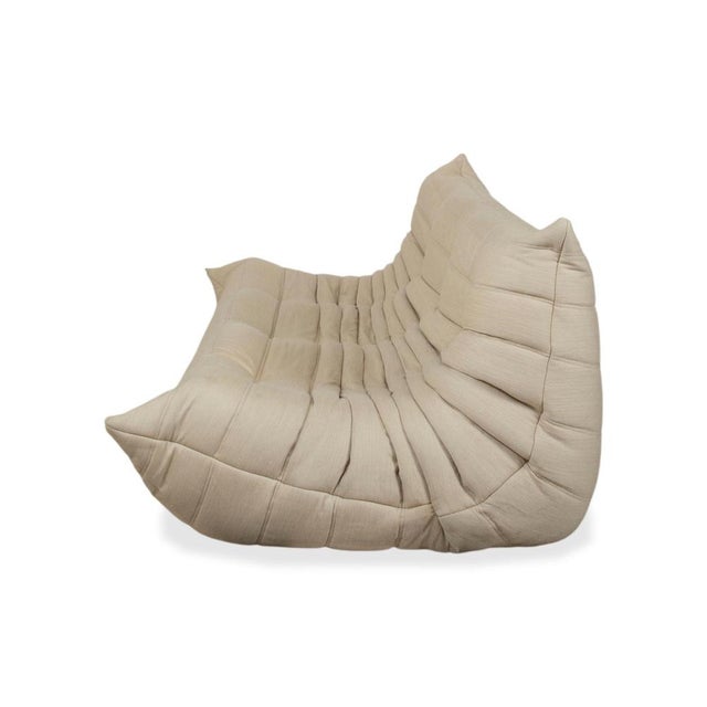 Togo 3-Seater Sofa in Cream Fabric By Michel Ducaroy for Ligne Roset For Sale - Image 16 of 17