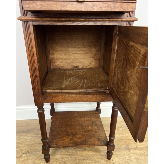 Antique French Oak Carved Nightstand For Sale - Image 14 of 15