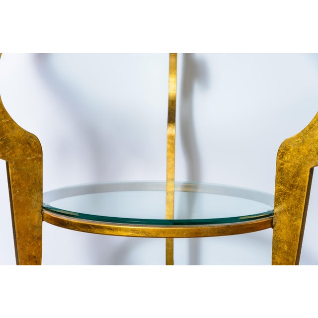 Art Deco Hollywood Regency Gilt Center Table, Two Tier Glass Top For Sale - Image 3 of 13