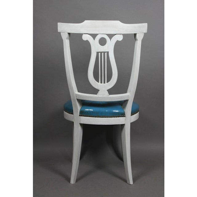 Set of Six Neoclassic Style Painted Dining Chairs For Sale - Image 4 of 6