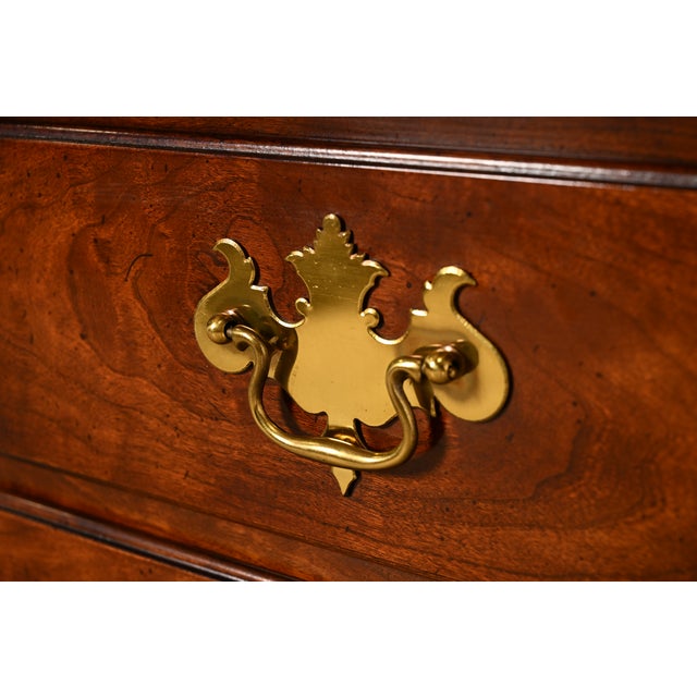 Henredon Georgian Carved Mahogany Breakfront Bookcase Cabinet For Sale - Image 9 of 16