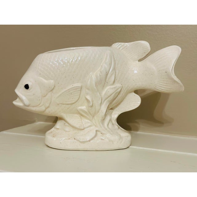 1960s Vintage Ceramic Fish Planter For Sale - Image 5 of 9