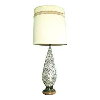 1960s Mid-Century Modern Walnut and Pottery Lamp For Sale