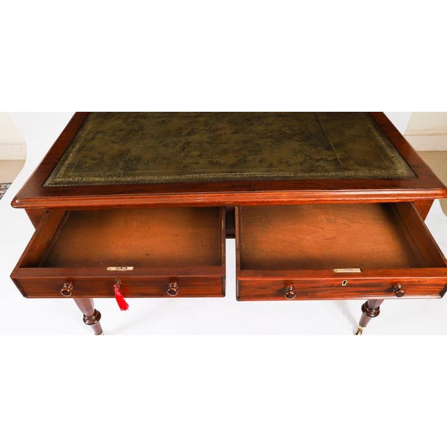 Antique 19th Century Victorian Partners Writing Desk For Sale - Image 10 of 18