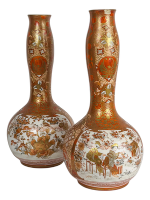 Antique Japanese Vases, 1890, Set of 2