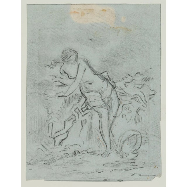 Charles Emile Jacque (1813 Paris - 1894 ibid.): Awakening Venus, female nude, 19th century, PencilTechnique: Pencil on...