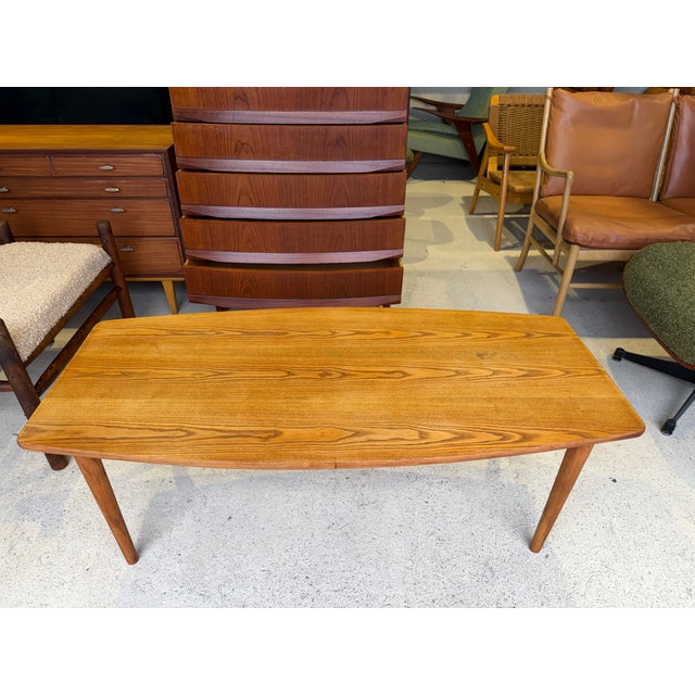 Wood Mid-Century Modern Danish Teak Surfboard Coffee Table For Sale - Image 7 of 7