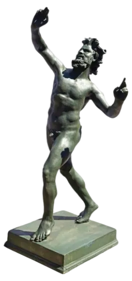 Faun of Pompeii, Bronze Coated Terracotta, Early 20th Century