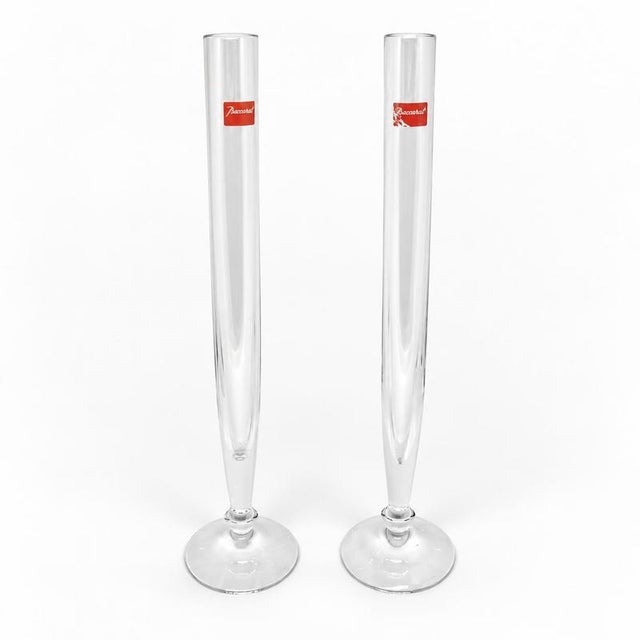 Veja Solitaire Vases by Savinel & Rozé for Baccarat, Set of 2 For Sale - Image 9 of 9