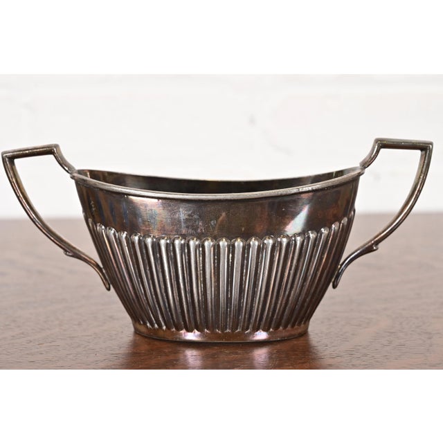 A gorgeous antique Art Deco or Victorian silver plate sugar bowl In the manner of Tiffany & Co. By Civic England, Circa...