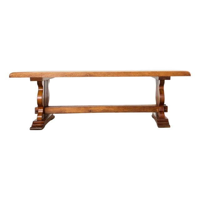 Country French Oak Farmhouse Trestle Dining Table 8 Ft. For Sale