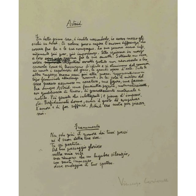 Modern Carlo Carrà, Astrid, Original Lithograph, 1945 For Sale - Image 3 of 4