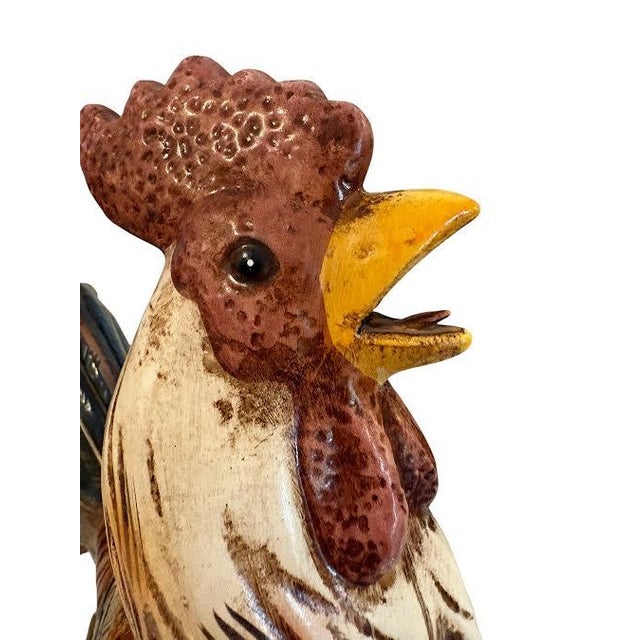 Mid 20th Century Large Italian Ceramic Rooster Figurine/Statue For Sale - Image 9 of 10