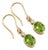 Natural Peridot Dangle Earrings • Oval Bezel Cut Green Gemstone Dainty Drop Earrings - A Pair For Sale