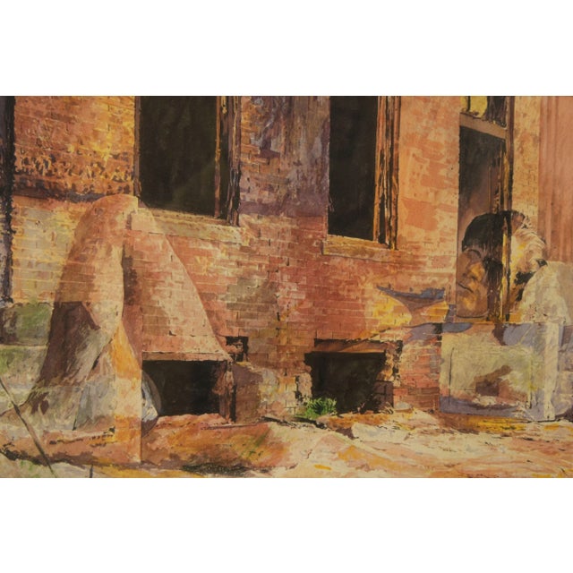 Bronze Donald Werden (American, 1921- 1991) 'Phoenix II' Abstract Watercolor Painting For Sale - Image 8 of 12