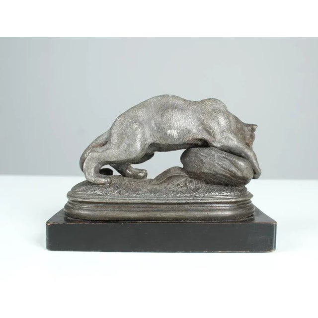 Antique Zinc Casting Panther Sculpture, 1880s For Sale - Image 5 of 8