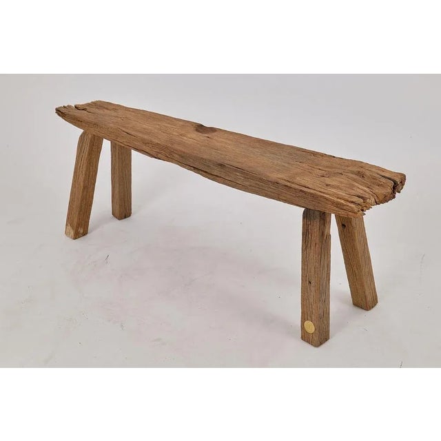 Early 21st Century Reclaimed Oak Wood Bench by Logniture For Sale - Image 5 of 18