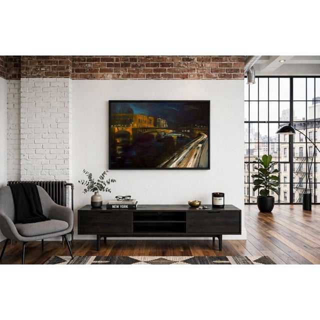 Modern Large Giclee Print "Paris Evening by the Seine" 24x36 For Sale - Image 3 of 4