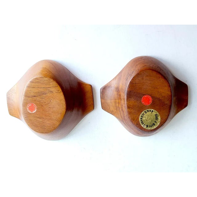 Wood 1960s Taverneau Wood Snack Bowls in the Style of Arthur Umanoff, Set of 2 For Sale - Image 7 of 9