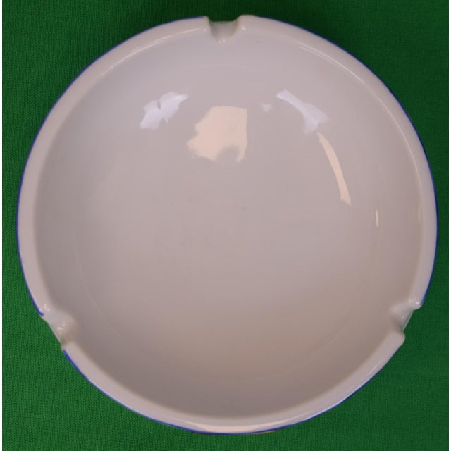 Preppy Surcingle Stripe Belt Ceramic C1980s Ashtray For Sale - Image 4 of 4