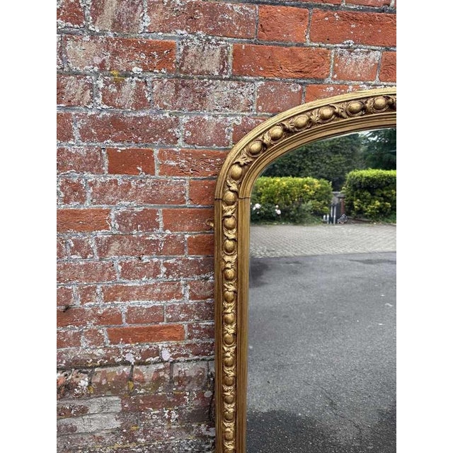 W: 115cm (45.3")H: 136cm (53.5")D: 5cm (2") An Exceptional large Antique English 19th Century carved wood & gesso arched...