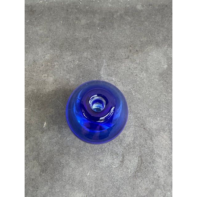 Mid-Century Modern Vintage Robert Deeble Sommerso Blue Glass Teardrop Bud Vase Usa Vermont For Sale - Image 3 of 3