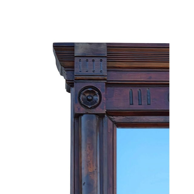 19th Century American Victorian Walnut Pierre Mirror/ Hallway Mirror. For Sale - Image 4 of 16