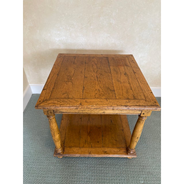 Transitional Bausman Side Table With Lower Shelf For Sale - Image 3 of 11
