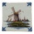 Vintage Royal Tichelaar Makkum Hand Painted Dutch Windmill Tile For Sale