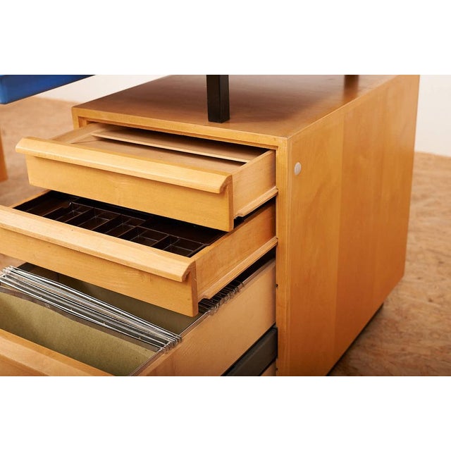 2-Part Model 10 Draft Desk with Drawers in Maple, & Teak Veneer Top from Wohnhilfe, 1956 For Sale - Image 13 of 16