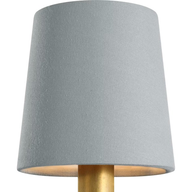 Transitional Visual Comfort Signature 5" Blue Linen Empire Shade For Sale - Image 3 of 3
