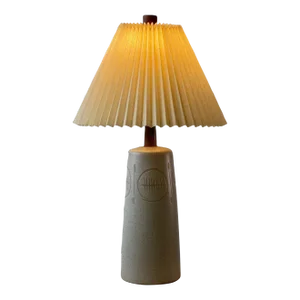 Rare Vintage Jane + Gordon Martz for Marshall Studios Incised Stoneware Lamp 141-35-122, Circa 1960s/70s
