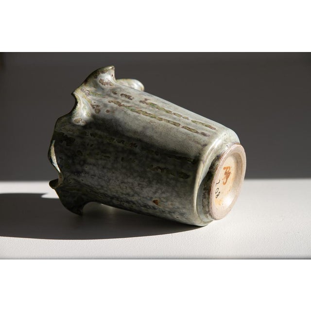 Stoneware Vase with Blue and Green Glaze by Arne Bang, Denmark 1940s For Sale - Image 16 of 18