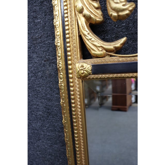 Wood Louis XVI Style Gilt Mirror With Crossed Rifles Motif For Sale - Image 7 of 12
