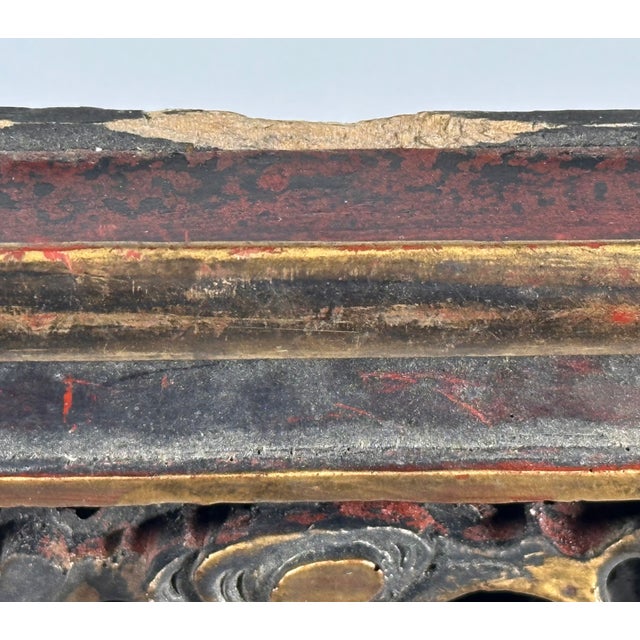 Antique Chinese Gilt Lacquered Qilin Architectural Panel For Sale - Image 11 of 17