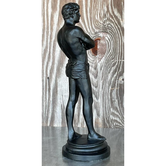 Boho Chic Vintage Boho Plaster Statue of Man For Sale - Image 3 of 11
