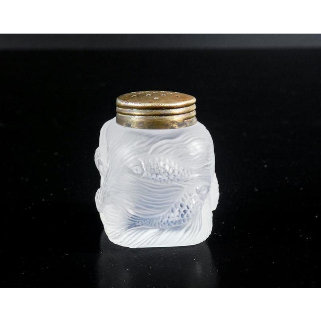 Glass Salt or Pepper Shaker in the style of Lalique For Sale - Image 9 of 14