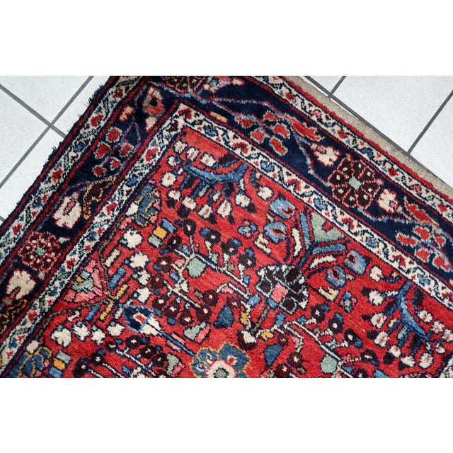1920s, Antique Persian Hamadan Handmade Runner 3.5' X 9.9' For Sale - Image 12 of 13