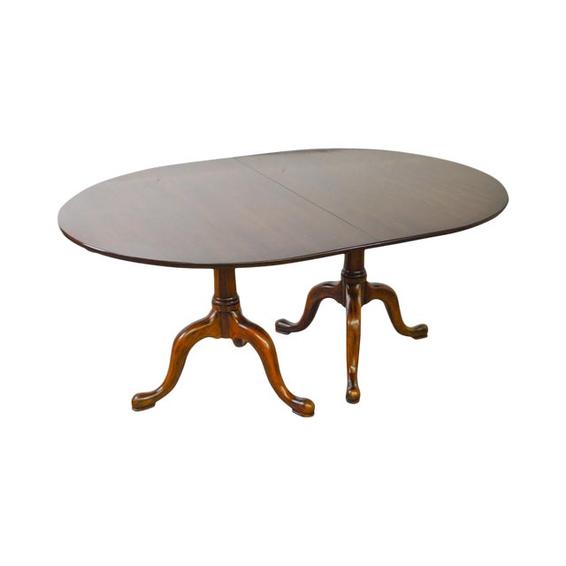 Henkel Harris Solid Mahogany Double Pedestal Oval Dining ...