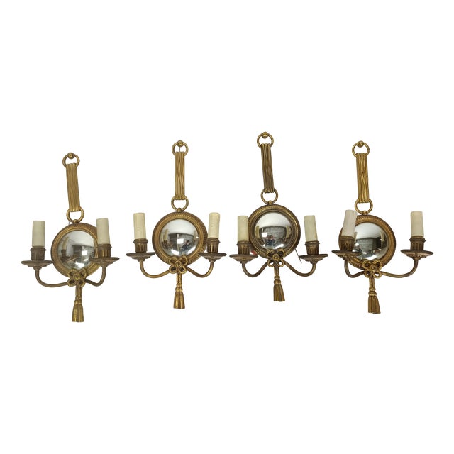 Vintage Bronze Wall Lights by Henri Petitot, 1950s, Set of 4 For Sale