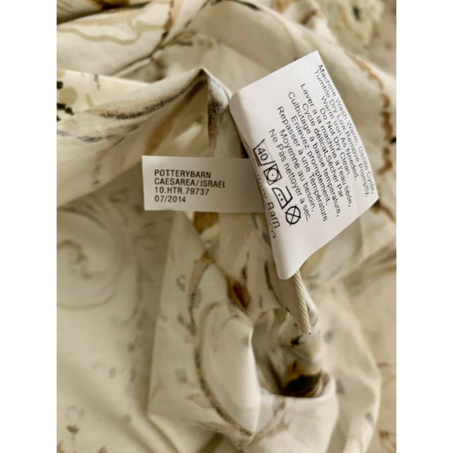 Pottery Barn 2014 Jolie Paisley Standard Pillowsham Pair Natural Tan Cream 20” X 26”/2” Flange For Sale In Miami - Image 6 of 12