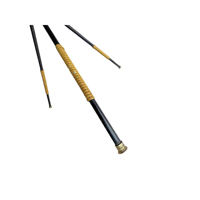 Black French Diabolo and Scoubidou Tripod Floor Lamp in the style of Arlus, 1950s For Sale - Image 8 of 17